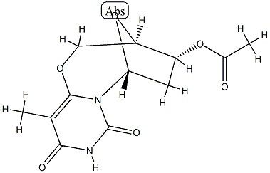 (3R)-4α-(Acetyloxy)-3,4,5,6-tetrahydro-11-methyl-3β,6β-epoxy-2H,8H-pyrimido[6,1-b][1,3]oxazocine-8,10(9H)-dione分子式结构图