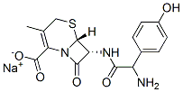 sodium [6R-[6alpha,7beta(R*)]]-7-[amino(4-hydroxyphenyl)acetamido]-3-methyl-8-oxo-5-thia-1-azabicyclo[4.2.0]oct-2-ene-2-carboxylate分子式结构图