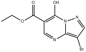 3-溴-7-羟基吡唑并[1,5-A]嘧啶-6-羧酸乙酯分子式结构图