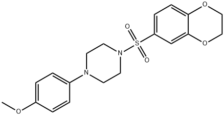 1-(2,3-dihydro-1,4-benzodioxin-6-ylsulfonyl)-4-(4-methoxyphenyl)piperazine分子式结构图