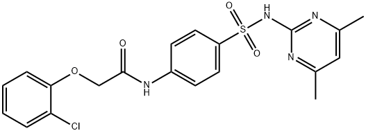 2-(2-chlorophenoxy)-N-{4-[(4,6-dimethylpyrimidin-2-yl)sulfamoyl]phenyl}acetamide分子式结构图