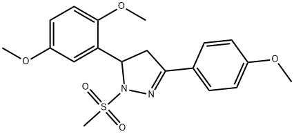 5-(2,5-dimethoxyphenyl)-3-(4-methoxyphenyl)-1-(methylsulfonyl)-4,5-dihydro-1H-pyrazole分子式结构图