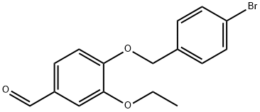 4-(4-溴苄基)氧基-3-乙氧基-苯甲醛分子式结构图