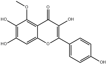 3,6,7-Trihydroxy-2-(4-hydroxyphenyl)-5-methoxy-4H-1-benzopyran-4-one分子式结构图