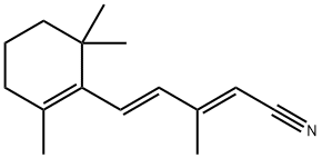 (2E,4E)-3-Methyl-5-(2,6,6-trimethyl-1-cyclohexen-1-yl)penta-2,4-dienenitrile分子式结构图