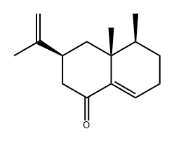 (3S)-3,4,4a,5,6,7-Hexahydro-4aβ,5β-dimethyl-3-isopropenylnaphthalen-1(2H)-one分子式结构图