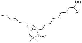 2-(8-羧基辛基)-4,4-二甲基-2-辛基-3-恶唑烷氧自由基分子式结构图