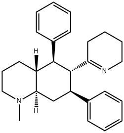 Decahydro-1-methyl-5,7-diphenyl-6-(3,4,5,6-tetrahydropyridin-2-yl)quinoline分子式结构图