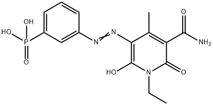 [3-[[5-(aminocarbonyl)-1-ethyl-1,6-dihydro-2-hydroxy-4-methyl-6-oxopyridin-3-yl]azo]phenyl]phosphonic acid分子式结构图