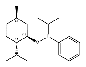 rel-(1-Methylethyl)phenylphosphinous acid (1S*)-2β*-(1-methylethyl)-5α*-methylcyclohexane-1α*-yl ester分子式结构图