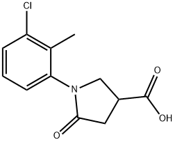 1-(3-氯-2-甲基苯基)-5-氧代吡咯烷-3-羧酸分子式结构图