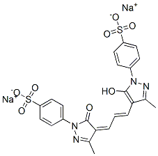 disodium p-[4,5-dihydro-4-[3-[5-hydroxy-3-methyl-1-(4-sulphonatophenyl)-1H-pyrazol-4-yl]allylidene]-3-methyl-5-oxo-1H-pyrazol-1-yl]benzenesulphonate分子式结构图