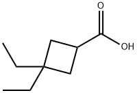 3,3-二乙基环丁烷-1-羧酸分子式结构图