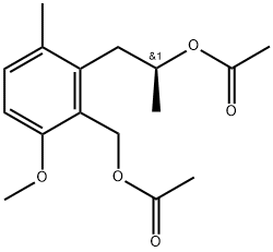 (S)-2-[(Acetyloxy)methyl]-3-methoxy-α,6-dimethylbenzeneethanol acetate分子式结构图