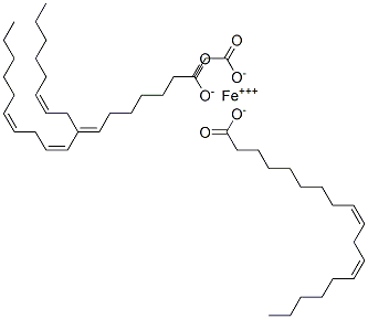 Tris[(9Z,12Z)-9,12-octadecadienoic acid] iron(III) salt分子式结构图