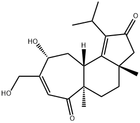 (3aS)-2,3,3a,4,5,5a,6,9,10,10aβ-Decahydro-9α-hydroxy-8-hydroxymethyl-3aβ,5aα-dimethyl-1-isopropylcyclohept[e]indene-2,6-dione分子式结构图