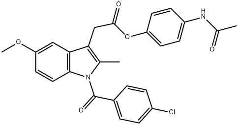 4-(acetylamino)phenyl 1-(4-chlorobenzoyl)-5-methoxy-2-methyl-1H-indole-3-acetate分子式结构图