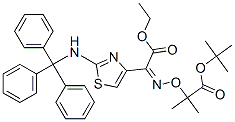 ethyl (Z)-alpha-[[2-(tert-butoxy)-1,1-dimethyl-2-oxoethoxy]imino]-2-(tritylamino)thiazol-4-acetate分子式结构图