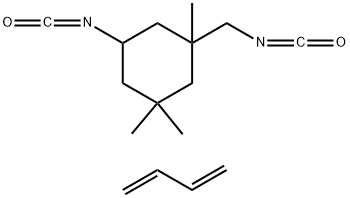 5-异氰酸根合-1-(异氰酸根合甲基)-1,3,3-三甲基环己烷与羟基封端的聚丁二烯的聚合物分子式结构图