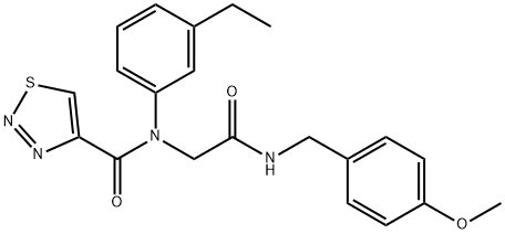 1,2,3-Thiadiazole-4-carboxamide,N-(3-ethylphenyl)-N-[2-[[(4-methoxyphenyl)methyl]amino]-2-oxoethyl]-(9CI)分子式结构图