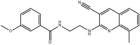 Benzamide, N-[2-[(3-cyano-8-methyl-2-quinolinyl)amino]ethyl]-3-methoxy- (9CI)分子式结构图