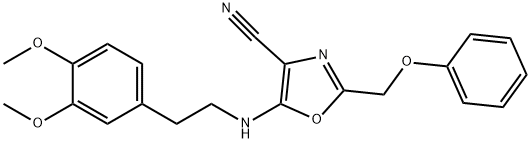 5-{[2-(3,4-dimethoxyphenyl)ethyl]amino}-2-(phenoxymethyl)-1,3-oxazole-4-carbonitrile分子式结构图