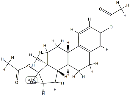 16α,17α-Epoxy-1,3,5(10)-estratriene-3,17β-diol diacetate分子式结构图