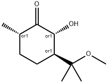 Cyclohexanone, 2-hydroxy-3-(1-methoxy-1-methylethyl)-6-methyl-, (2R,3S,6S)-rel- (9CI)分子式结构图