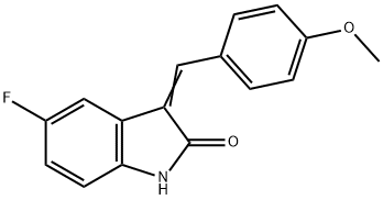 5-氟-3-(4-甲基氧基亚苄基)吲哚啉-2-酮分子式结构图