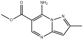 7-氨基-2-甲基吡唑并[1,5-A]嘧啶-6-羧酸甲酯分子式结构图