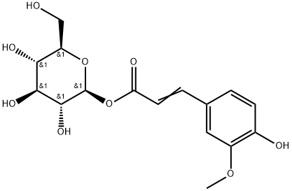 1-[3-(4-Hydroxy-3-Methoxyphenyl)-2-propenoate] β-D-Glucopyranose分子式结构图