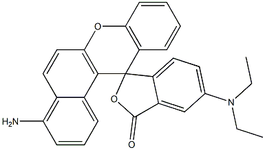 4-Amino-5'-(diethylamino)spiro[12H-benzo[a]xanthene-12,1'(3'H)-isobenzofuran]-3'-one分子式结构图