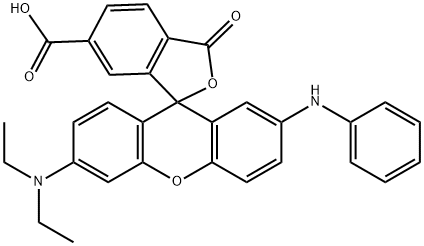 6'-(Diethylamino)-3-oxo-2'-(phenylamino)spiro[isobenzofuran-1(3H),9'-[9H]xanthene]-6-carboxylic acid分子式结构图