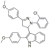 3-[2-(2-chlorophenyl)-5-(4-methoxyphenyl)-3,4-dihydropyrazol-3-yl]-2-( 4-methoxyphenyl)-1H-indole分子式结构图