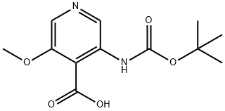 3-BOC-氨基-5-甲氧基-异烟酸分子式结构图