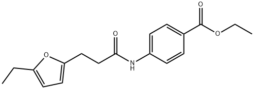 ethyl 4-{[3-(5-ethyl-2-furyl)propanoyl]amino}benzoate分子式结构图