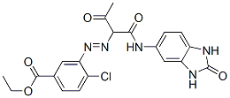 ethyl 4-chloro-3-[[1-[[(2,3-dihydro-2-oxo-1H-benzimidazol-5-yl)amino]carbonyl]-2-oxopropyl]azo]benzoate分子式结构图