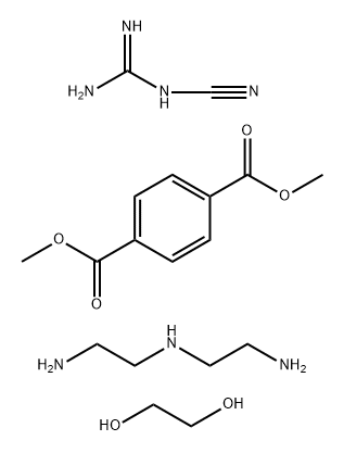 1,4-Benzenedicarboxylic acid, dimethyl ester, polymer with N-(2-aminoethyl)-1,2-ethanediamine, cyanoguanidine and 1,2-ethanediol, hydrochloride分子式结构图