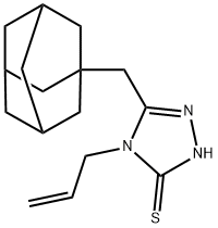 5-(1-金刚烷基甲基)-4-烯丙基-4H-1,2,4-三唑-3-硫醇分子式结构图