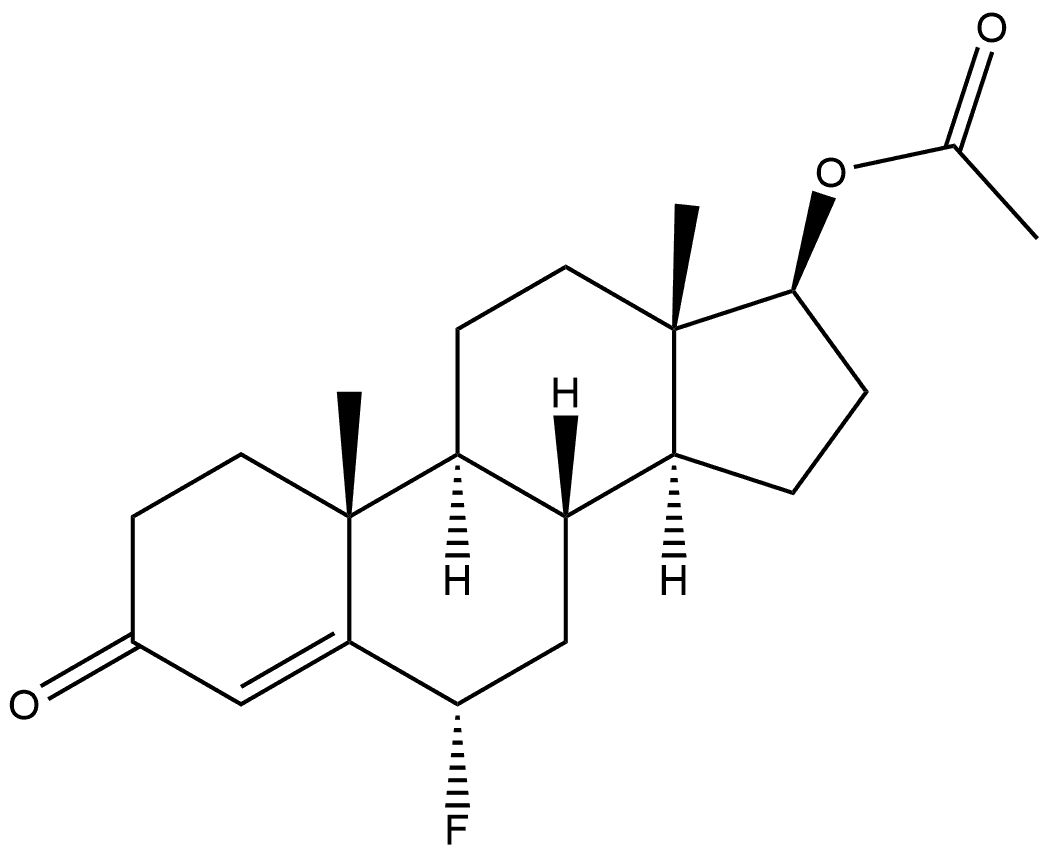 17β-(Acetyloxy)-6α-fluoroandrost-4-en-3-one分子式结构图