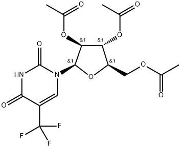 2',3',5'-Tri-O-acetyl-5-(trifluoromethyl) uridine分子式结构图