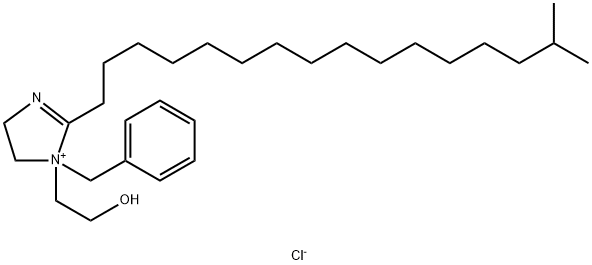 1-benzyl-4,5-dihydro-1-(2-hydroxyethyl)-2-(15-methylhexadecyl)-1H-imidazolium chloride分子式结构图