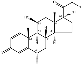 (1R,3aS,3bS,5S,9aR,9bS,10S,11aS)-1,10-dihydroxy-1-(2-iodoacetyl)-5,9a,11a-trimethyl-1H,2H,3H,3aH,3bH,4H,5H,7H,9aH,9bH,10H,11H,11aH-cyclopenta[a]phenanthren-7-one分子式结构图