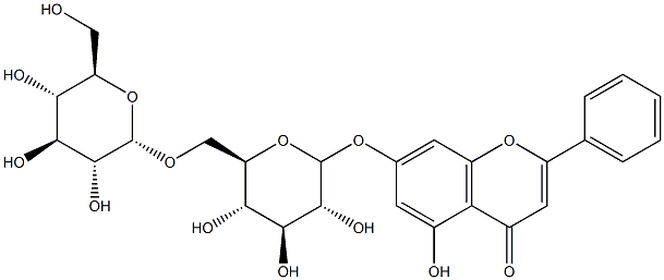 白杨素-7-O-龙胆二糖苷分子式结构图