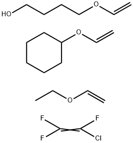 4-乙烯氧基-1-丁醇与三氟氯乙烯、乙烯氧基环己烷和乙氧基乙烯的聚合物分子式结构图