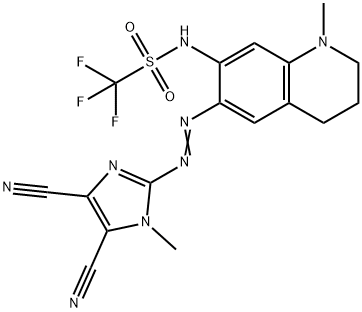 N-[6-[2-(4,5-二氰基-1-甲基-1H-咪唑-2-基)偶氮]-1,2,3,4-四氢-1-甲基-7-喹啉基]-1,1,1-三氟甲磺酰胺分子式结构图