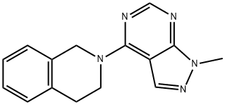 2-(1-methyl-1H-pyrazolo[3,4-d]pyrimidin-4-yl)-1,2,3,4-tetrahydroisoquinoline分子式结构图