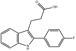 3-[2-(4-氟苯基)-1H-吲哚-3基]丙酸分子式结构图