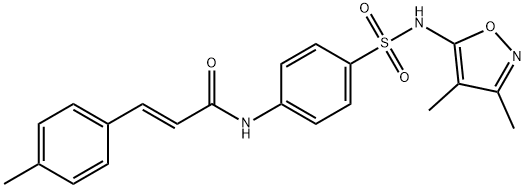 (E)-N-(4-(N-(3,4-二甲基异恶唑-5-基)氨磺酰基)苯基)-3-(对甲苯基)丙烯酰胺分子式结构图