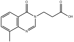 3-(8-甲基-4-氧代-3,4-二氢喹唑啉-3-基)丙酸分子式结构图